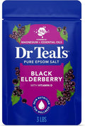 Dr Teal's Epsom Salt Magnesium Soak, Black Elderberry with Vitamin D, 3 lbs
