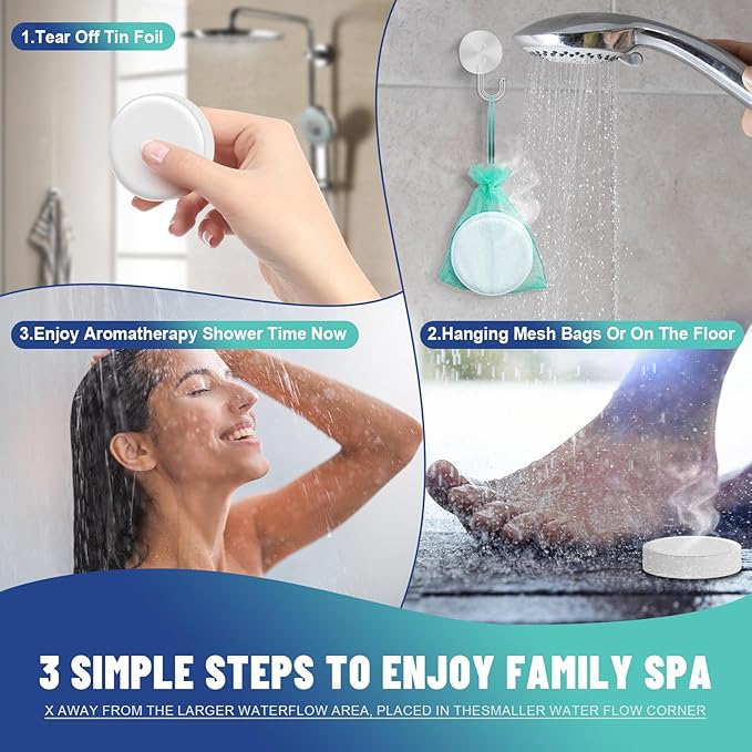 Shower Steamers Aromatherapy, Mothers Day Gifts from Husband for Mom Her Wife Women 6 Pack Shower Bombs Organic with Menthol & Eucalyptus Essential Oils, Home Self-Care SPA Gift - Relaxation