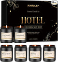 Hotel Scented Candles Set, 6 Pack Candles for Home Scented, Luxury Aromatherapy Jar Candle Gifts for Men & Women, Natural Soy Wax Long Lasting Candle Kit for Halloween, Birthday, Christmas
