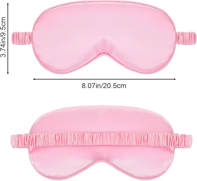 Satin Sleep Mask, 6 Pack Pink Silk Eye Mask for Sleeping Breathable with Elastic Strap, Soft Sleeping Blindfold Eye Cover Comfortable Travel Office Night Sleeping Party Games for Women