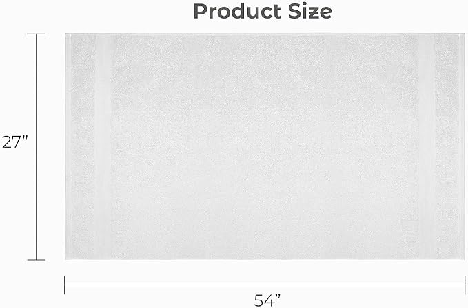 Softolle Luxury Bath Towels Set of 4 (27” x 54”) | Towels for Bathroom | Super Soft | Highly Absorbent Towels for Home, Spa, Gym (Black-White)
