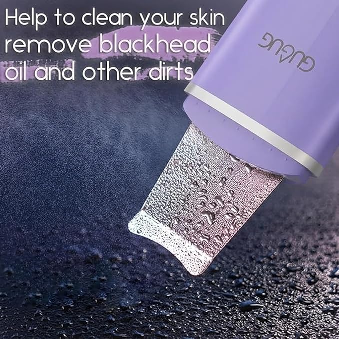 GUGUG Skin Scrubber Face Spatula, 4 Modes Skin Spatula Blackhead Remover Pore Cleaner-Purple