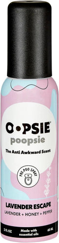 Oopsie Poopsie Toilet Spray, Travel Essentials, Each Up to 300 Uses, On-The-Go Bathroom Odor Deodorizer with Essential Oils, TSA Approved Size, Lavender Escape 1 Pack, 2 Fl Oz