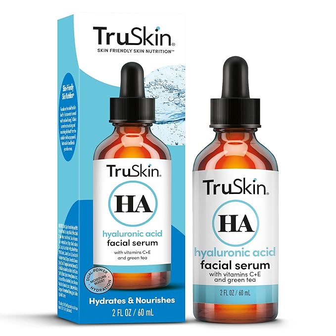 TruSkin Hyaluronic Acid Serum for Face - 7 Ultra-Hydrating Ingredients - Moisturizing & Plumping Facial Serum for Smooth, Healthy-Looking Skin, 2 Fl Oz
