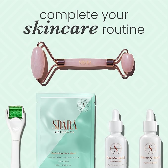 Sdara Skincare Derma Roller Microneedling Roller for Face - Includes Free Storage Case (Pack of 1) Unisex