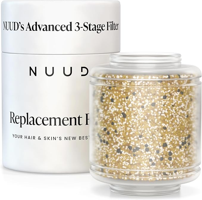 NUUD Replacement Filter For The NUUD Filtered Shower Head | Helps To Remove Chlorine, Heavy Metals & Contaminants for Healthier Scalp, Skin & Hair | High Pressure Shower Head Filter