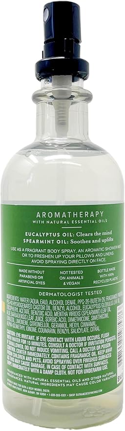 Bath & Body Works Aromatherapy Eucalyptus + Spearmint Stress Relief - 2 Pack of Essential Oil Mist with a Fresh Forest Bar Soap - Full Size