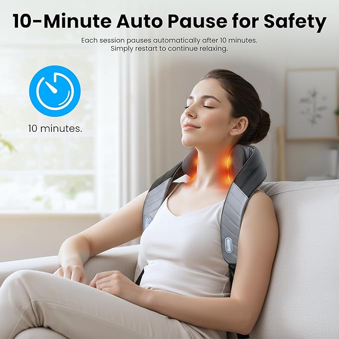 COMFIER Mothers Day Gifts for Mom Dad, 4D Neck and Shoulder Massager with Heat, Cordless Shiatsu Back and Neck Massager for Pain Relief, Hands-Free Massage Pillow with Carry Bag