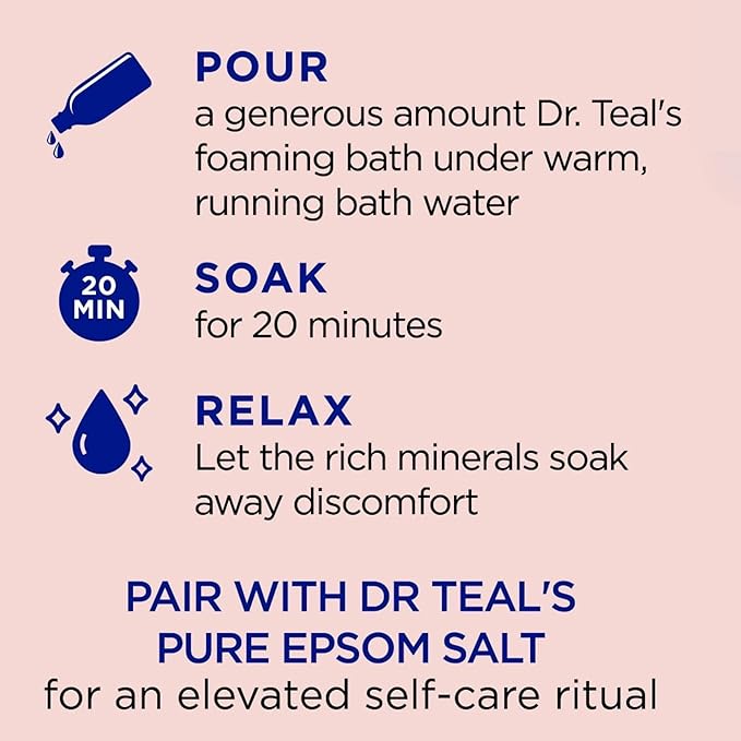 Dr Teal's Limited Edition Strawberry Serenade Pure Epsom Salt and Foaming Bath Set with Basil & Orange