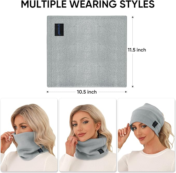 TICONN Neck Gaiter Face Cover Scarf, Neck Warmer Breathable Sun & Wind-proof for Skiing Fishing Hiking Cycling