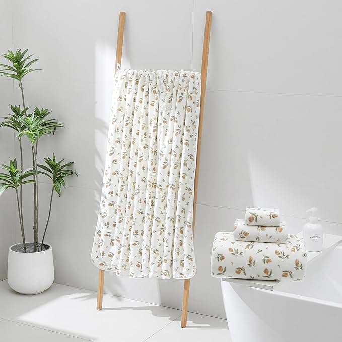 YTYC Towels,39x78 Inch Oversized Bath Sheets Towels for Adults Luxury Bath Towels Extra Large Sets for Bathroom Super Soft Microfiber 80% Polyester(Printing,2 Piece)