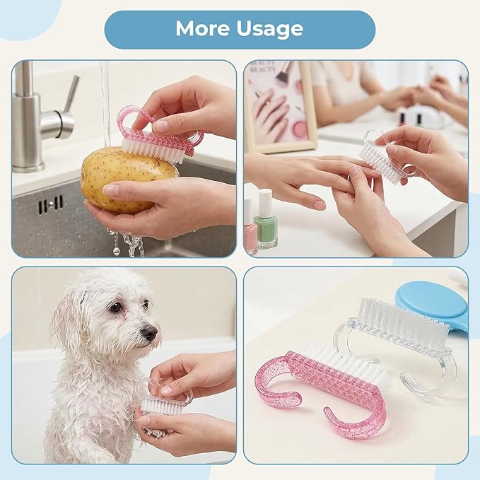 4PCS Foot Scrub Brush, 4 in 1 Foot Scrubber Brush for Shower with Pumice Stone Foot Rasp & Sandpaper, Multi Purpose Pedicure Brush for Feet