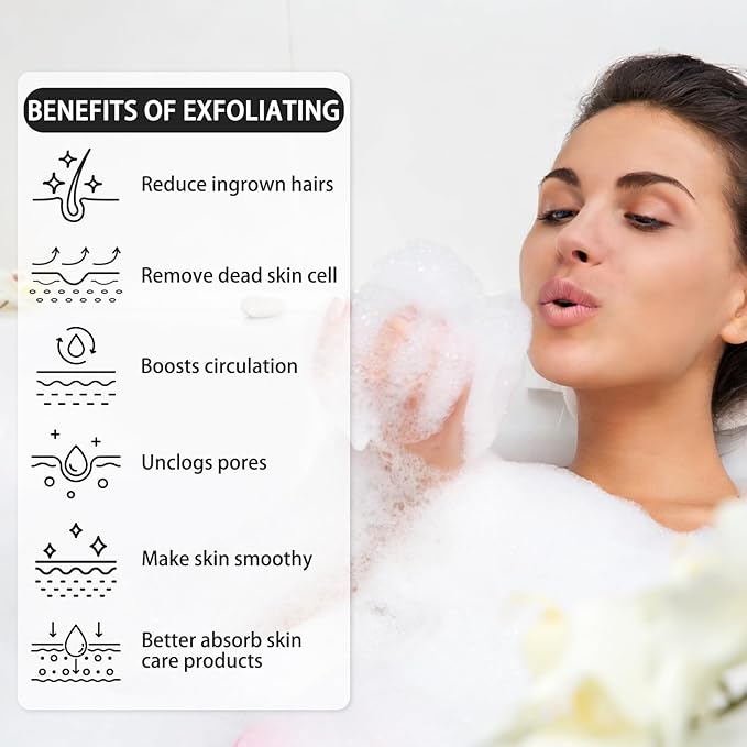 2 Pack Black Exfoliating Glove – Viscose Fiber Exfoliating Body Scrubber, Korean Exfoliating Mitt for Deep Pore Cleansing & Dead Skin Removal, Ideal for Daily Shower Use