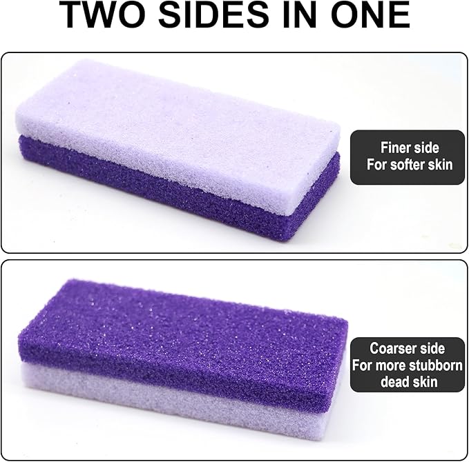 Foot Pumice Stone 4 Pack Pedicure Stone for Feet Pumice Sponge for Feet Callus Remover and Scrubber Double Sided Pedicure Foot Pumice Stone for Feet and Heels Callus and Dead Skins (Purple)
