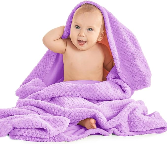 4 Pack Bath Towel Set, Waffle Bath Towel Set, Microfiber Super Soft Highly Absorbent, Sturdy Quick Drying Towels for Bathroom, Gym, Sports, Yoga (4 Piece 27" x 55", 4Purple)