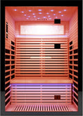 OUTEXER Sauna for 2 Person Far Infrared Saunas 2100W 120V Room Home Canadian Hemlock Indoor Low-EMF Dry Saunas with with Oxygen Bar 7 Color Light 53.1 * 47.2 * 74.8inch