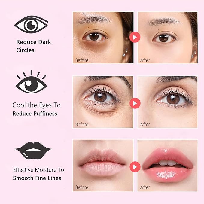 30 Pairs Eye Masks & Lip Masks, Under Eye Patches for Puffy Eyes, Moisturizing Lip Mask Pink Pads, Reducing Fine Lines, Mothers Day Gifts, Graduation Gifts, Teacher Appreciation Gifts, Bulk Gifts