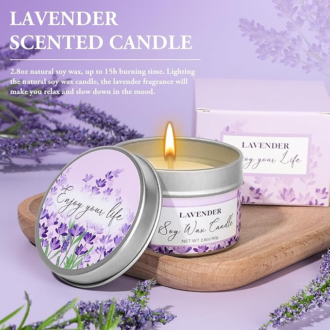 Mothers Day Gifts for Mom, Lavender Gift Baskets, Birthday Gifts for Women, Bath and Body Relaxing Spa Self Care Care Package Home Spa Bath Gift for Mom Sister Wife Female Friends Coworker Employee