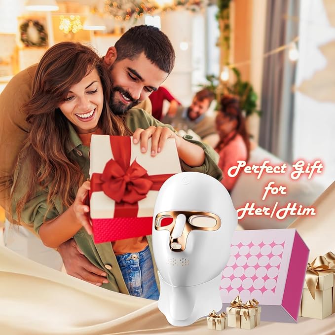 Red Light Therapy Mask for Face,Cordless LED Face Mask Light Therapy,USB C Rechargeable,Infrared Lights Masks for Home Working Travel Yoga Sleep
