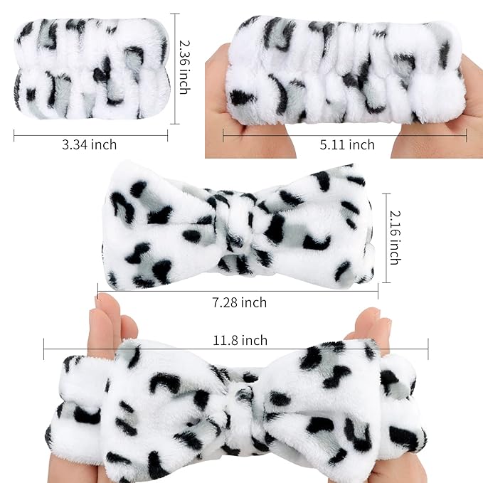 WHAVEL 6PCS Spa Headband and Wristbands Set, Face Wash Headband Wrist Bands for Washing Face Makeup Skincare Hair Band Skin Care Accessories Tools