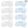 8 Pack Spa Headband for Washing Face Stocking Stuffers Skincare Headbands Bulk for Women Girls Soft Coral Fleece Hairband Cute Bow Headbands for Washing Face Makeup