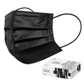 CSD Colo 30 Pcs Black Disposable Face Masks, 3 Ply Adult Mask with Elastic Ear Loop, Nose Bridge Clip, Breathable Comfortable Mask Great for Indoor, Outdoors Use (Cool Black)