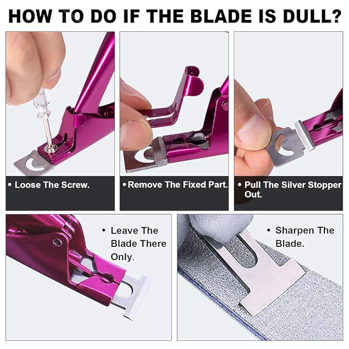 Elegant Violet Red Premium Adjustable Stainless Steel Artificial Acrylic Fake False Nail Tip Clipper Cutter Trimmer Manicure Pedicure Sharp Blade Clip Tool For Salon Home Nail Art Beauty Design DIY