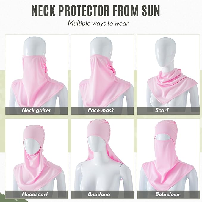 SATINIOR 3 Piece Balaclava Face Cover Sun Protection Neck Cover Summer Balaclava Motorcycle Face Mask for Men Women