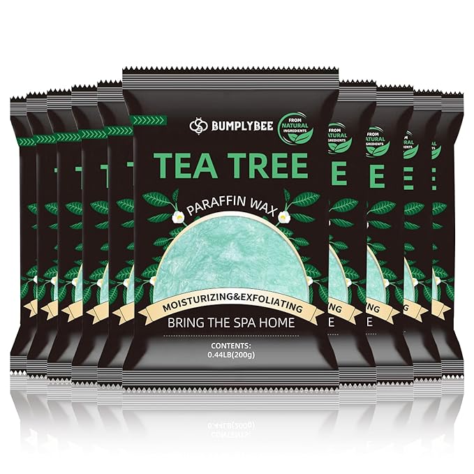 BUMPLYBEE Paraffin Wax for Hand and Feet,10 Pack Tea Tree Paraffin Wax Refills for Hand & Foot Wax Bath, Moisturizing Hands Feet, Deep Hydration