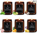 Scented Candles Set, Soy Wax Candles 6 Pack 42 Oz Aromatherapy Candles Gift Set for Women Men (Sage/Vanilla/Lemon/Sandalwood/Mint/Rose)