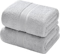 Aibaser Bath Towels - Natural, Ultra Absorbent Towels for Bathroom, Travel, Gym, Shower and Spa (2 Piece Set) (Light Grey, 35 in x 70 in)