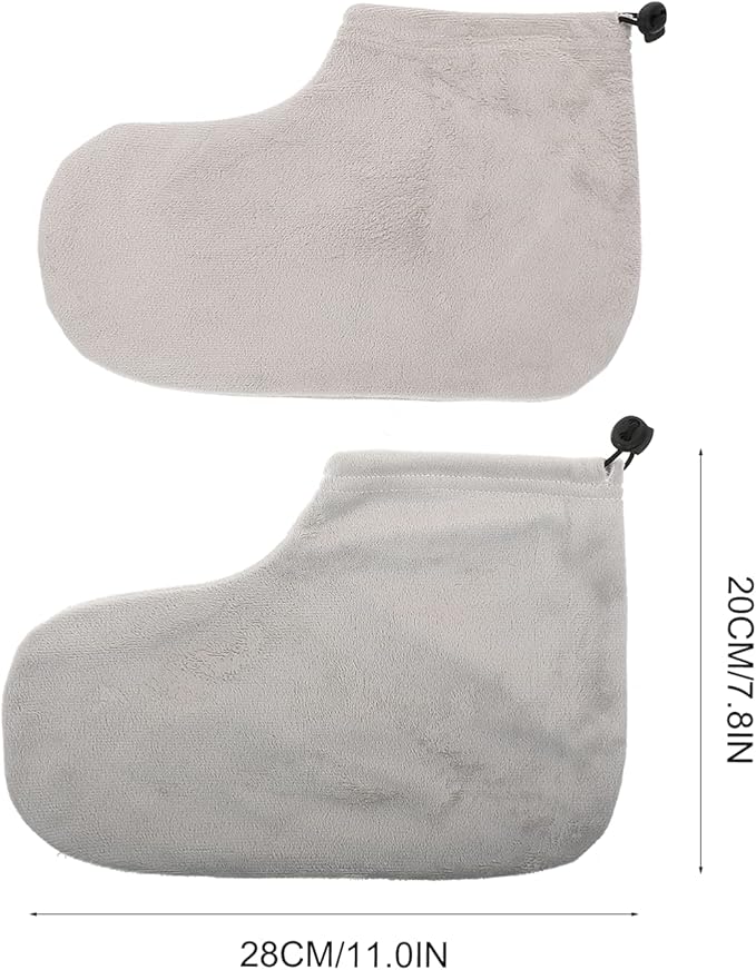 Beaupretty 3 Pairs Wamer Mitts Thermal Cloth Terry Beauty Wraps Hot Cotton Cover Booties Moisturizing Covers Tools Machine Kit for Bags Warming Work Foot Insulated Liners Hand Spa Bath Wax