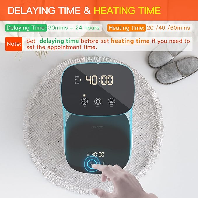 DOACE Towel Warmer Bucket, Medium Size Towel Warmers with Auto Keep Warm, Heat Time 20/40/60 Min Adjustable and Delay Time Up to 24 Hours, Hot Towel Warmer for Bathroom, Ideal Gift for Valentine's Day