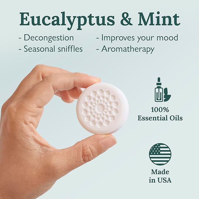 Gilden Tree Shower Steamers Aromatherapy Eucalyptus Mint Essential Oils Stress Relief, Birthday Gifts for Women Men Teens Adults, Made in USA (Breathe Easy)