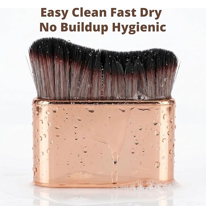 Professional Kabuki Foundation Brush - Self Tanning Blend Brush, Makeup Brush Streak-Free Application Multi-Use for Foundation Self Tanner Sunscreen Body Lotion (Rose Gold (Self Tanner Brush))