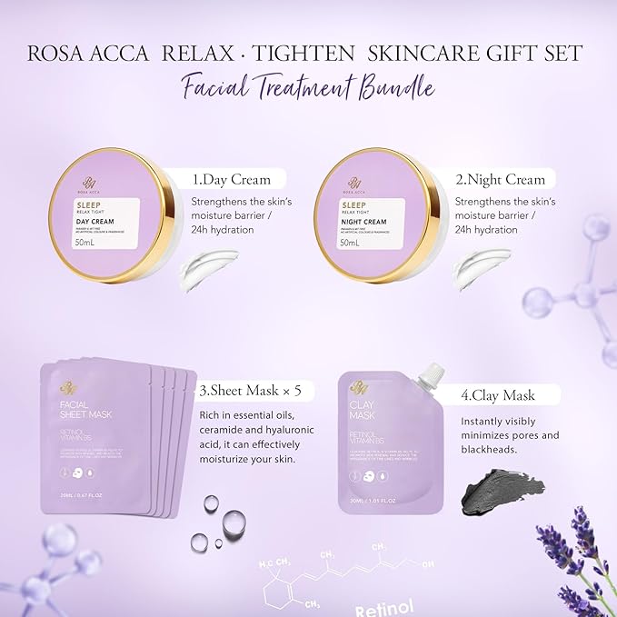 23 Pcs Mother's Day Gifts, Lavender Facial Skin Care Set, Bath and Body Gifts Basket for Women, Spa & Self-Care Kit, Sheet Mask, Present, Birthday, Christmas, Bridal Shower, Anniversary, Wife, Mom