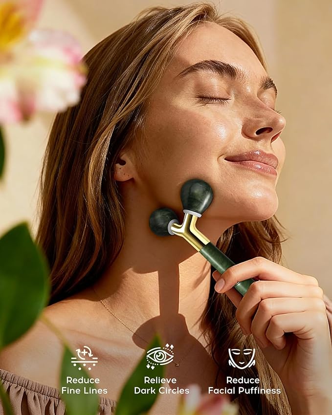 Coralogo Jade Gua Sha Facial Tools - 4pc Face Massager Tools Set with Gua Sha Facial Oil, Soap, Jade Roller for Puffiness Lymphatic Drainage, Self Care Gift for Her Birthday Mother's Day