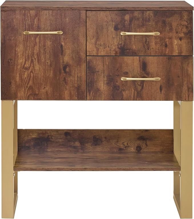 BarberPub Styling Barber Station, Wall Mount Storage Cabinet, Salon Equipment for Hair Stylist, Spa Beauty Makeup Organizer, 31.4"(L) x 16.54"(W) x 35.71"(H) 3185 (Rustic Brown)