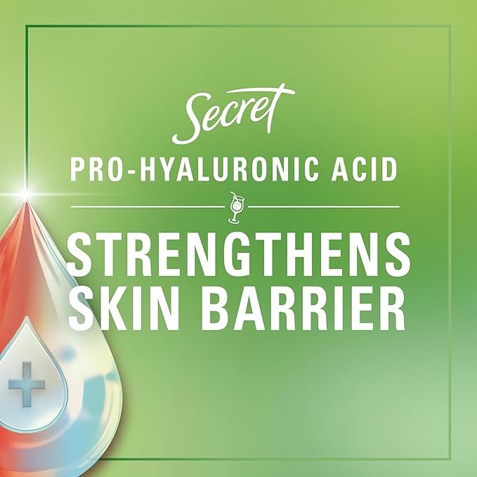 Secret Fresh Antiperspirant Deodorant for Women, 72hr Freshness on the Rocks with Pro-Hyaluronic Acid, Miami Mocktails Edition, Invisible Solid, Lime It Up with Lime & Bergamot Scent, 2.6 oz