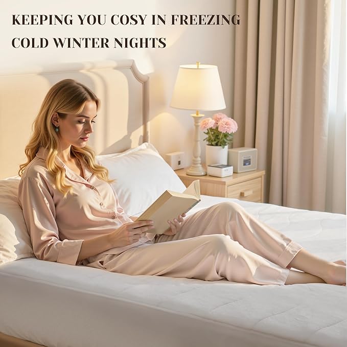 GOTCOZY Multi-Zone Heated Mattress Pad Twin XL Size - Electric Mattress Pad Fit up to 15" with 10 Heat Setting & 12 Hour Auto Off, Independent Body & Feet Heating, Machine Washable（Bleach）