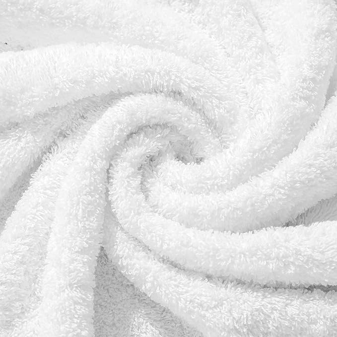 Aibaser Towels 6 Pack Bath Towel for Bathroom, 100% Cotton (24 x 48 Inches) High Absorbency Quick Drying (White)