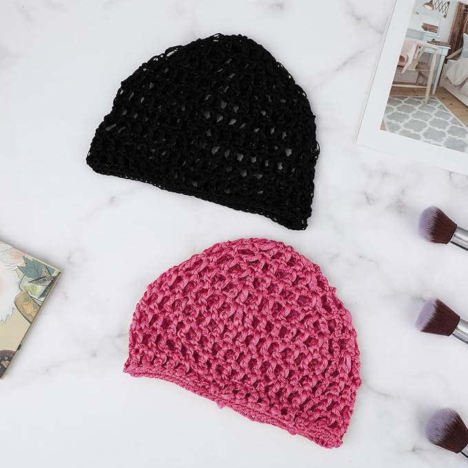 WLLHYF Wig Cap Thick Long Hair Caps Adjustable Net Mesh Braided Weaving Making Crochet Sew Weave Fishnet Grip Headband