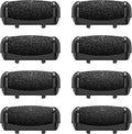8 Pack Refill Rollers, Replacement Rollers Heads, 3 Pack Extra Coarse, 3 Regular Coarse, 2 Gentle Coarse Refill Rollers for Electric Foot File（Black）
