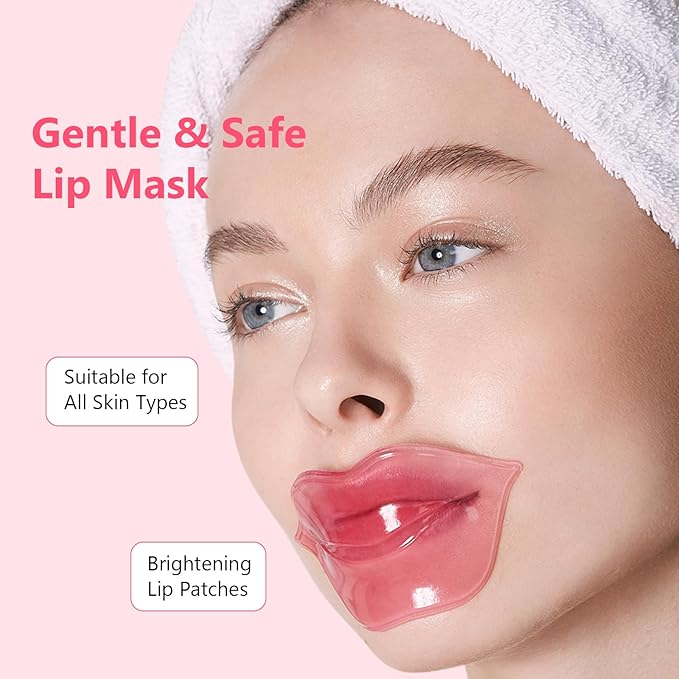Adofect Moisturizing & Hydrating lip Masks Set 30 PCS, Collagen Crystal Lip Patches for Dark Lips, Smooth Lip Lines, Reduce Wrinkles & Dryness, Lip Care for Galentines Day Party Favors
