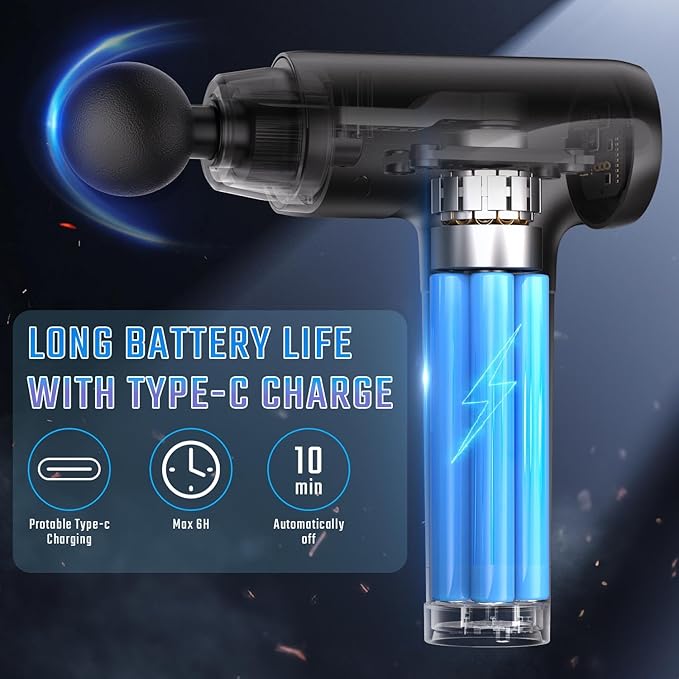 cotsoco Massage Gun Deep Tissue, Muscle Massage Gun with 9 Attachment Heads 20 Speeds & Silent Brushless Motor for Pain Relief, Handheld Percussion Back Massager Gun, Mothers Day Gifts for Mom(Black)