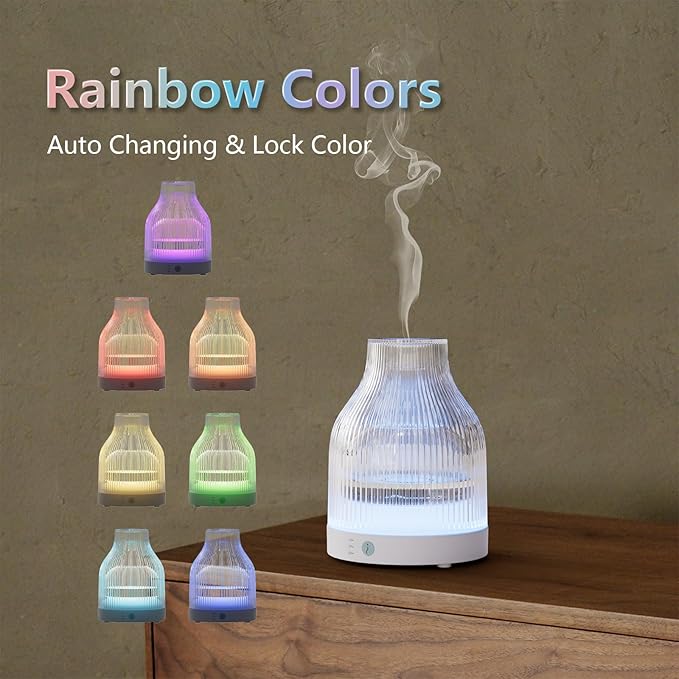 SOICARE Diffuser,USB Plug-in Car Portable Aromatherapy Diffuser,Essential Oils for Diffusers with 7 Colors Lights 2 Switch Mode Waterless Auto Off for Car Home Office Room (One Button Control)