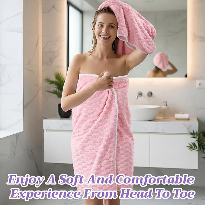 Gilprop 12 Pcs Soft Bath Towels Set for Bathroom Quick Dry, 4 Bath Sheets 4 Hand Towels 4 Washcloth Absorbent Microfiber Fluffy Shower Washcloth for Spa Gym Hotel Travel(Fresh Color)