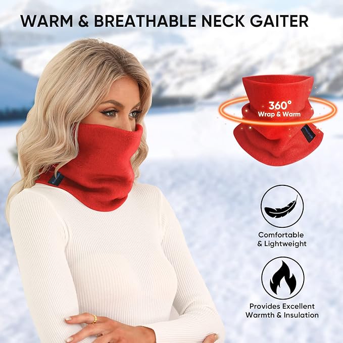TICONN Neck Gaiter Face Cover Scarf, Neck Warmer Breathable Sun & Wind-proof for Skiing Fishing Hiking Cycling