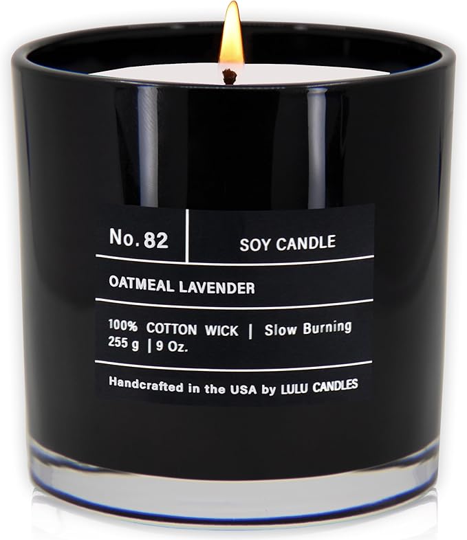 Lulu Candles | Oatmeal Lavender | Luxury Scented Soy Jar Candle | Hand Poured in The USA | Highly Scented & Long Lasting (9 Oz.)