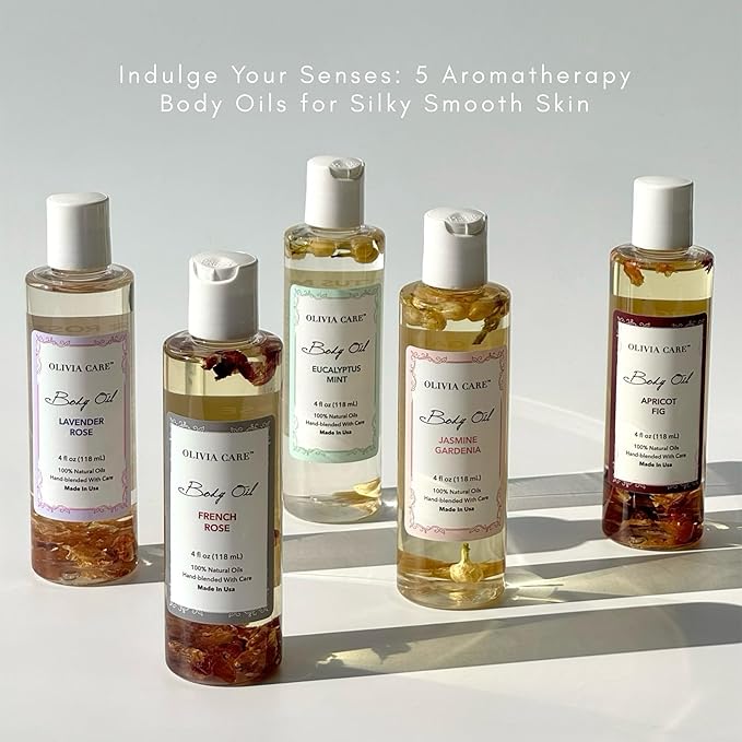 Olivia Care Body Oil Eucalyptus Mint Vegan & Natural | Hydrating & Moisturizing - Infused with VITAMIN E, K & Omega Fatty Acids - Refreshing Fragrance - (Eucalyptus Mint)
